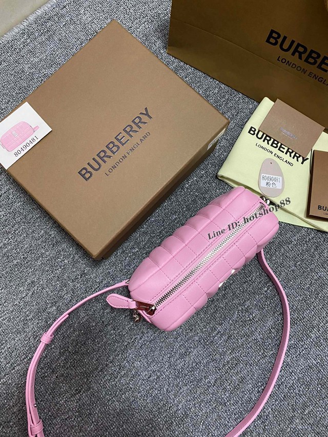 Burberry專櫃新款絎縫款Lola蘿納相機包 巴寶莉羔羊皮小斜挎女包 yxb1088